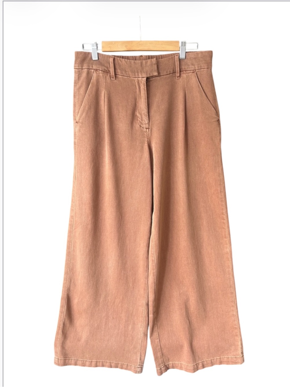 American Eagle Golden Oak High-Waist Ultra Wide-Leg Ankle Trousers Sz 8